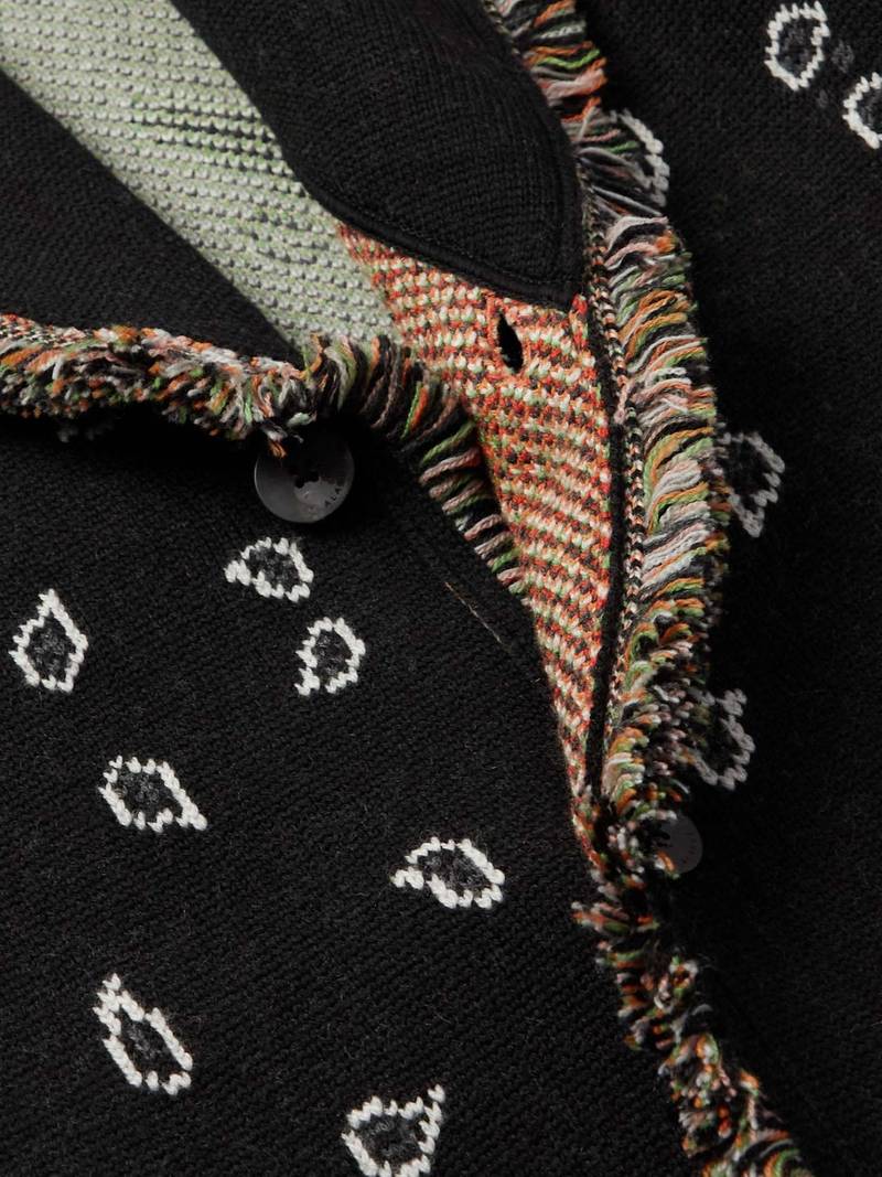 + Looney Tunes Fringed Wool-Jacquard Cardigan 5