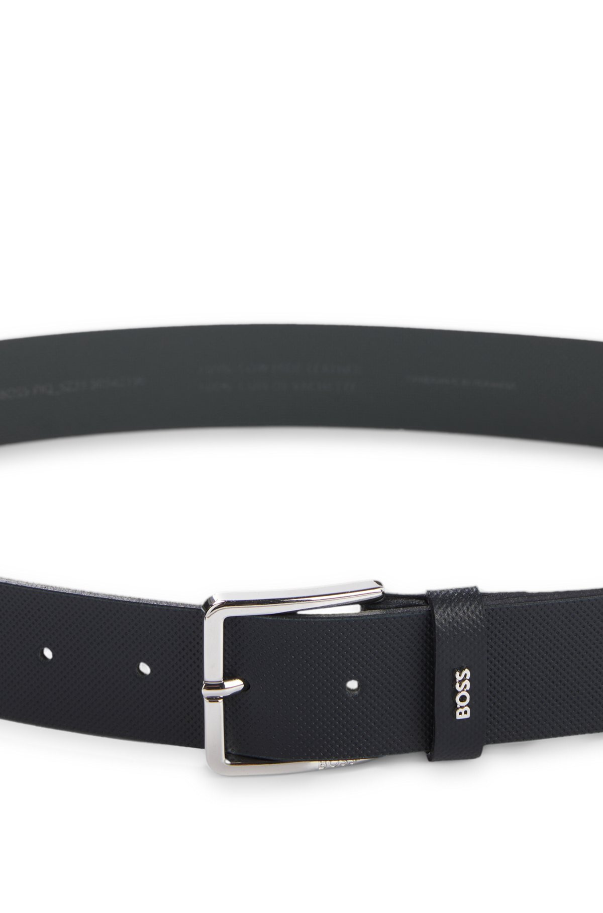 STRUCTURED-LEATHER BELT WITH LOGO KEEPER - 4