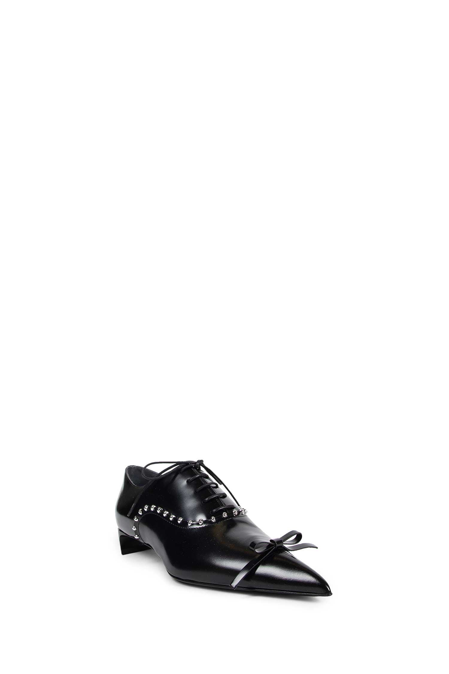 Pointed Leather Lace-up Pumps - 2