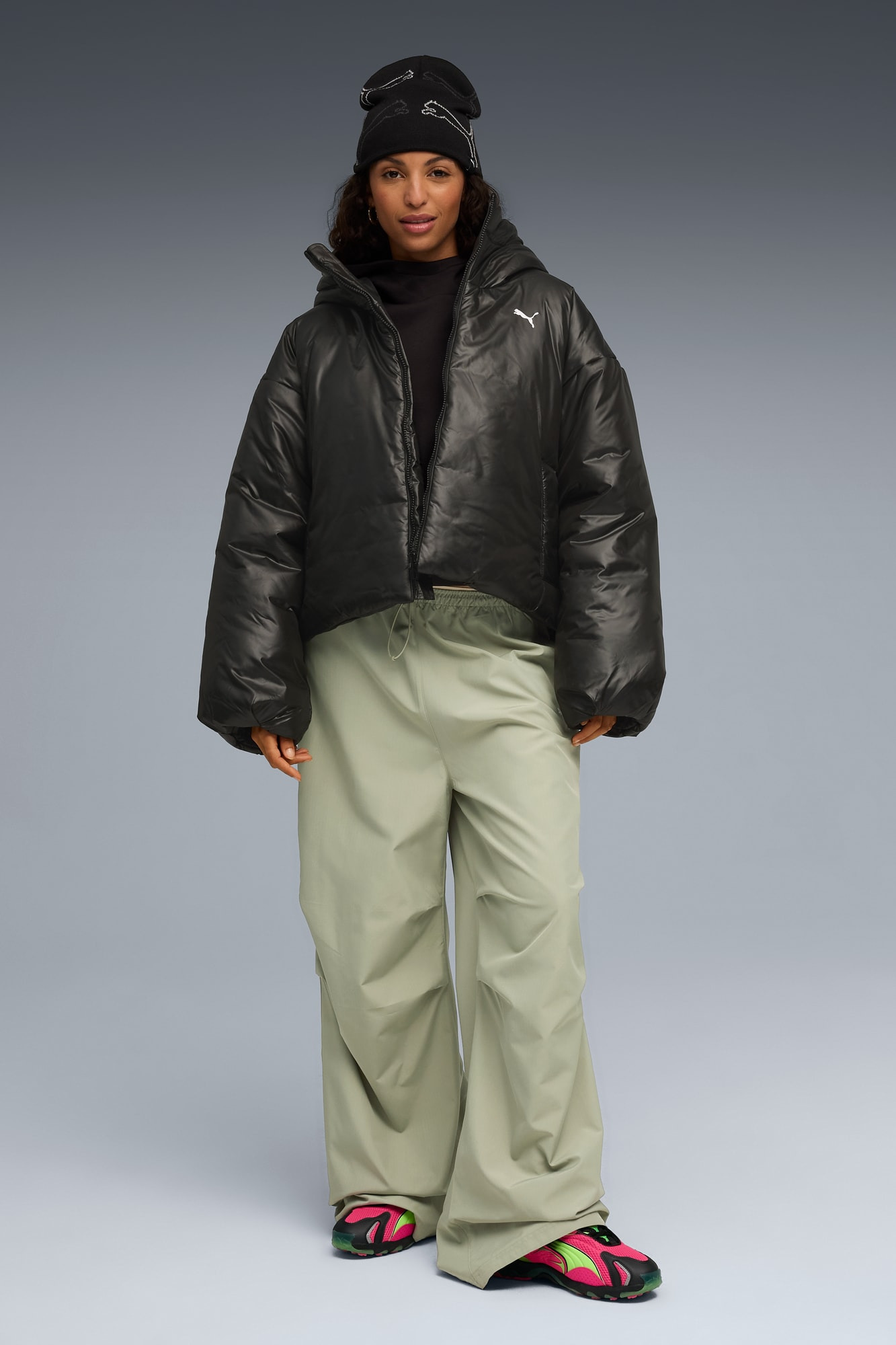 Shiny Hooded Padded Jacket Women - 5
