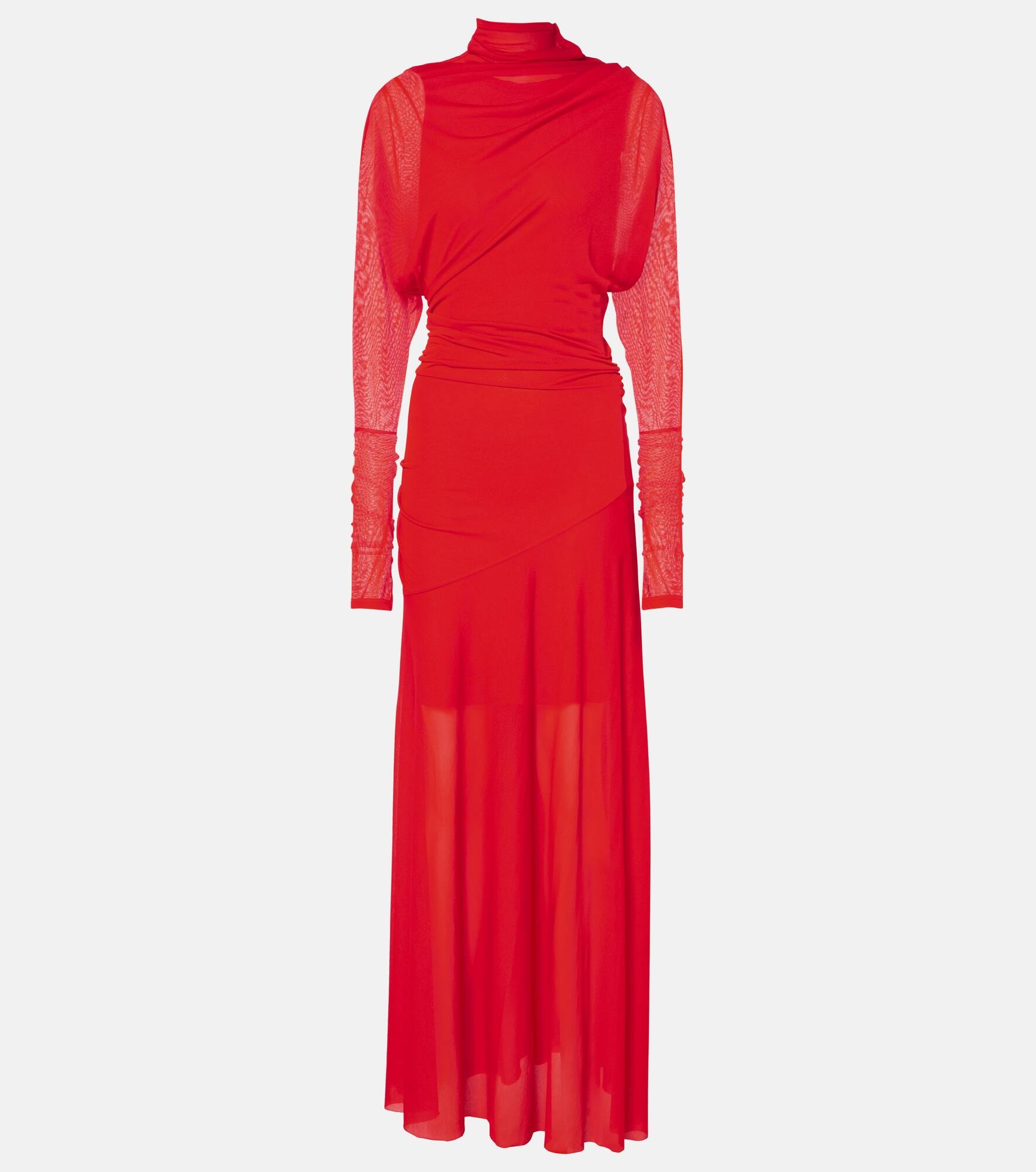 Paula sheer crêpe jersey gown - 1