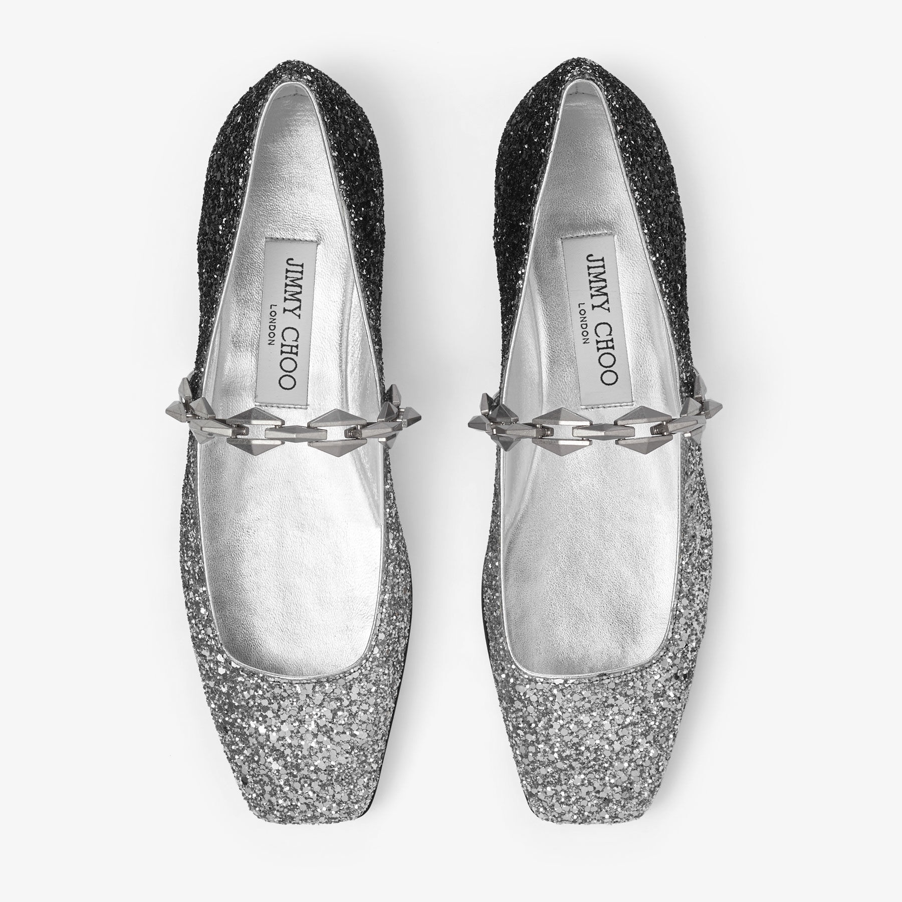 Diamond Tilda Flat
Silver Coarse Glitter Flats with Diamond Chain - 4
