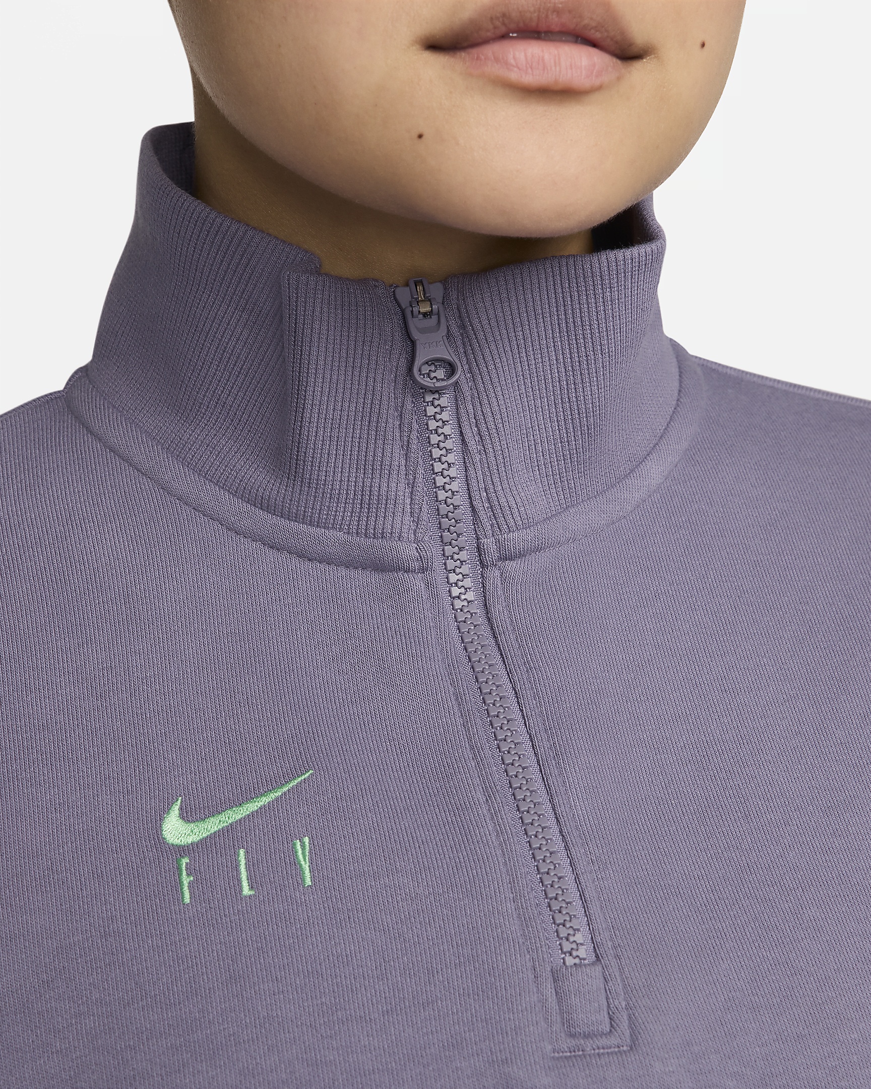 Nike Swoosh Fly Women's Dri-FIT Oversized 1/4-Zip French Terry Basketball Top - 4