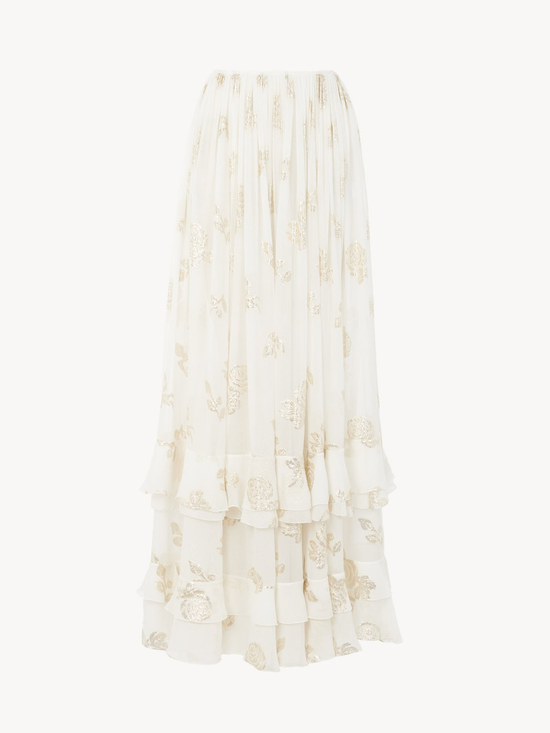 Chloé FLUID MAXI SKIRT IN SILK JACQUARD & LUREX outlook