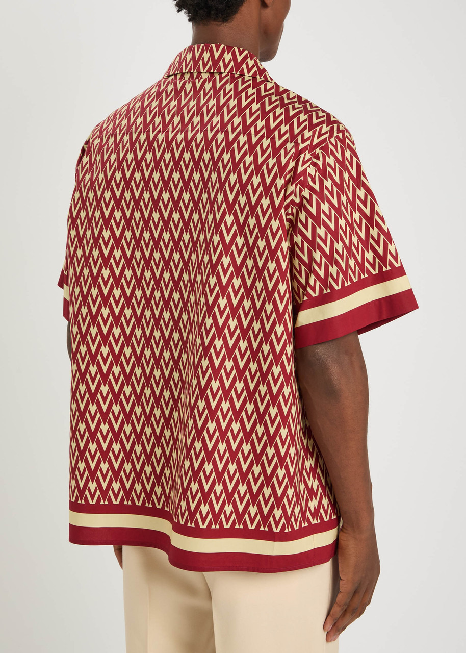 Valentino Garavani Toute La V Printed Cotton-poplin Shirt - 3