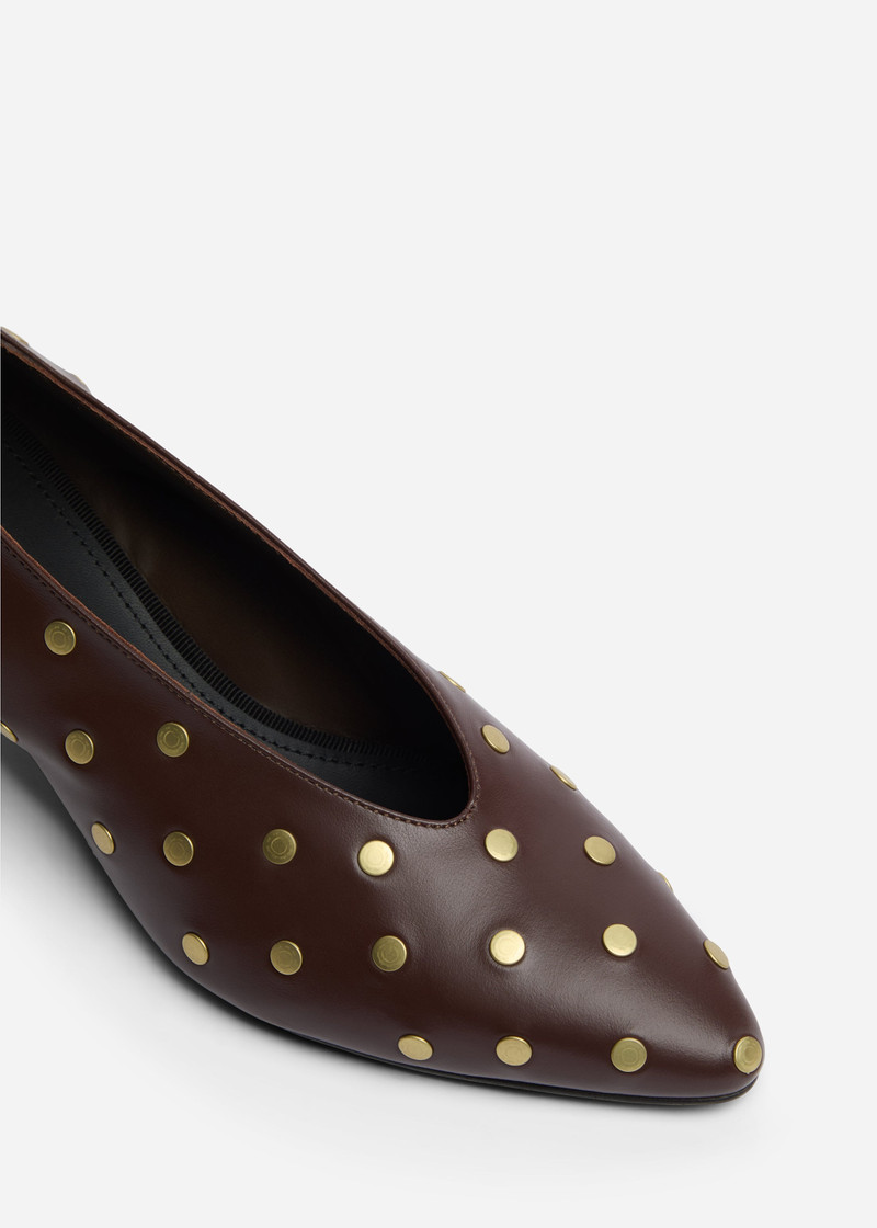 Studded Kitten Heel in Calf Skin Leather 4