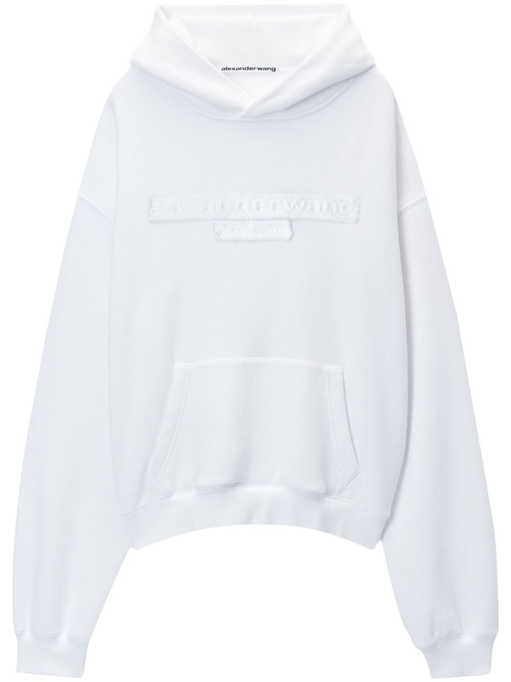 distressed-logo hoodie - 1