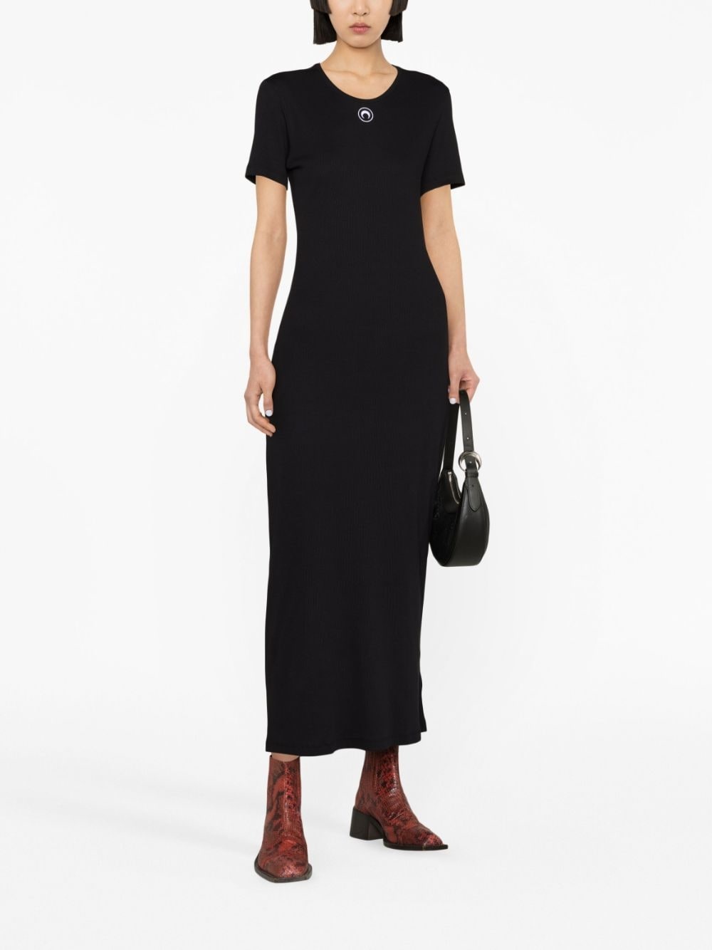 crescent moon-print T-shirt dress - 2