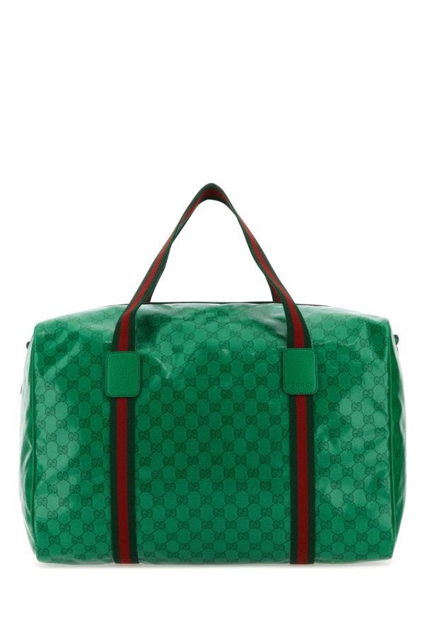 Gucci Man Green Gg Crystal Fabric Travel Bag - 1