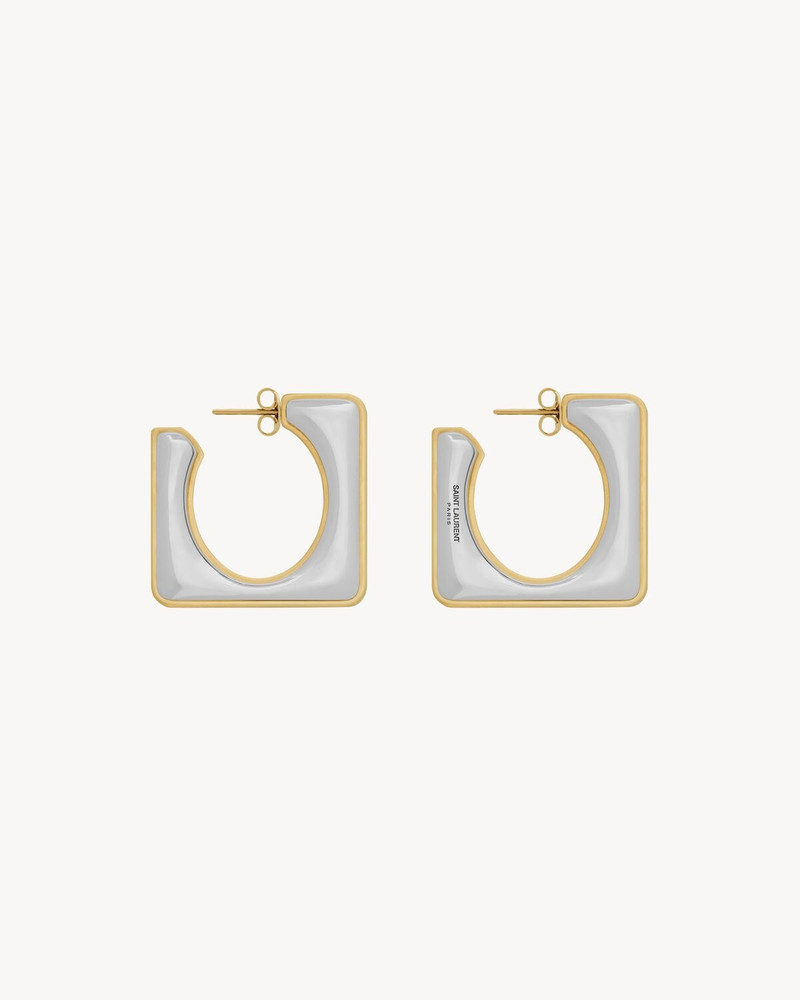 SPLIT SQUARE HOOP EARRINGS IN METAL 1