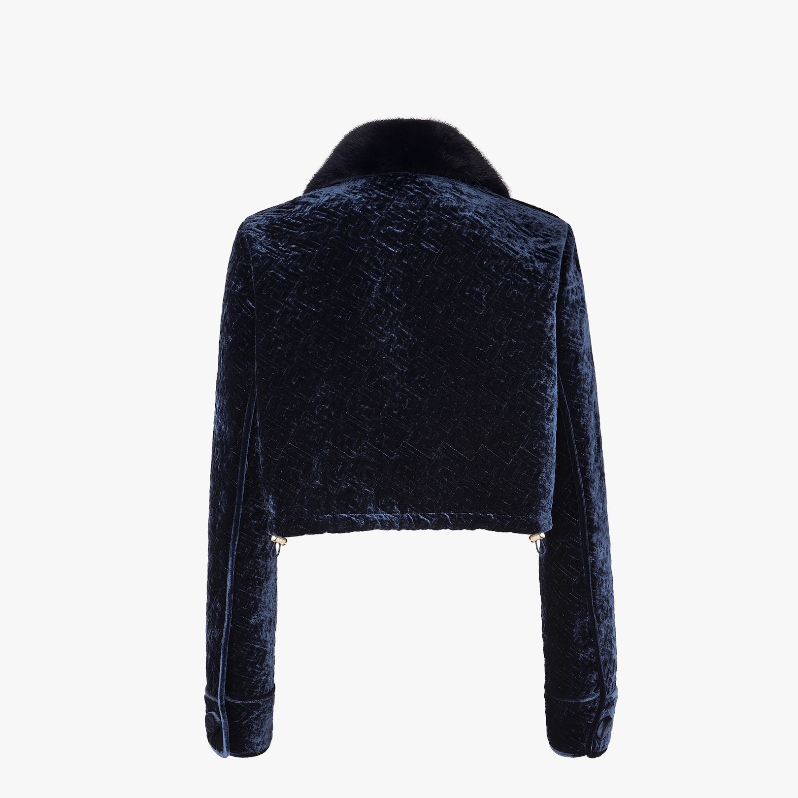 Blue shearling and mink jacket - 2