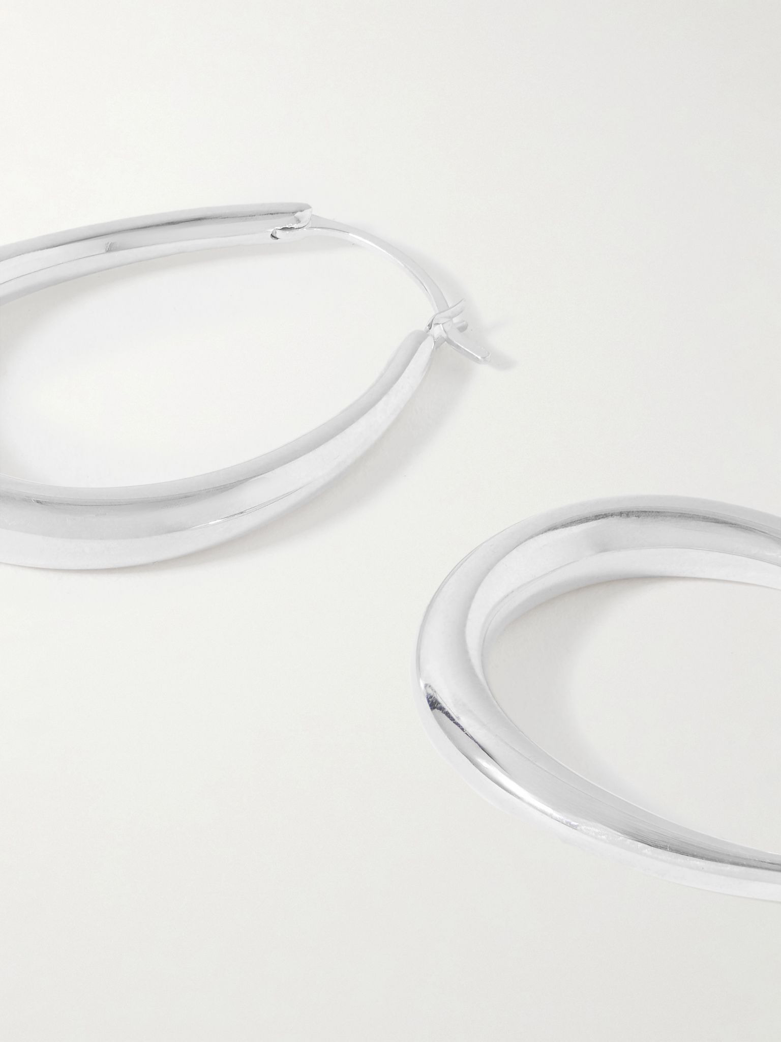 Egg small silver hoop earrings Silver - 3