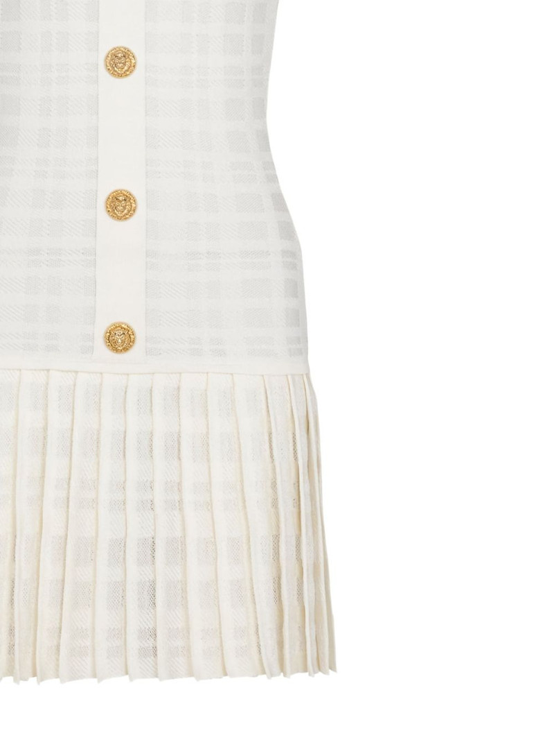 Balmain button-embellished pleated dress outlook