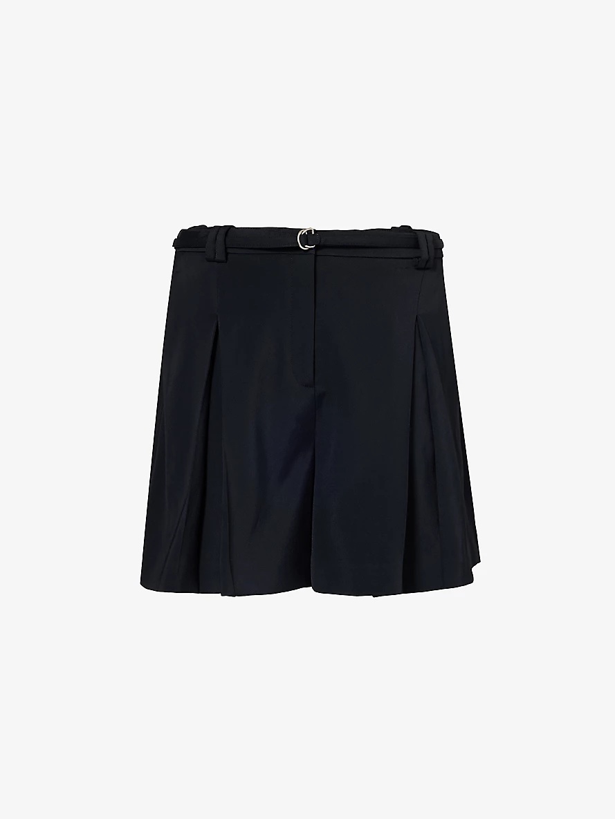 Wide-leg high-rise stretch-woven shorts - 1