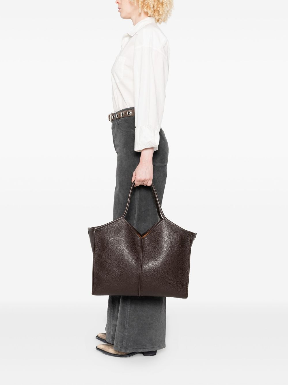 large leather tote bag - 2