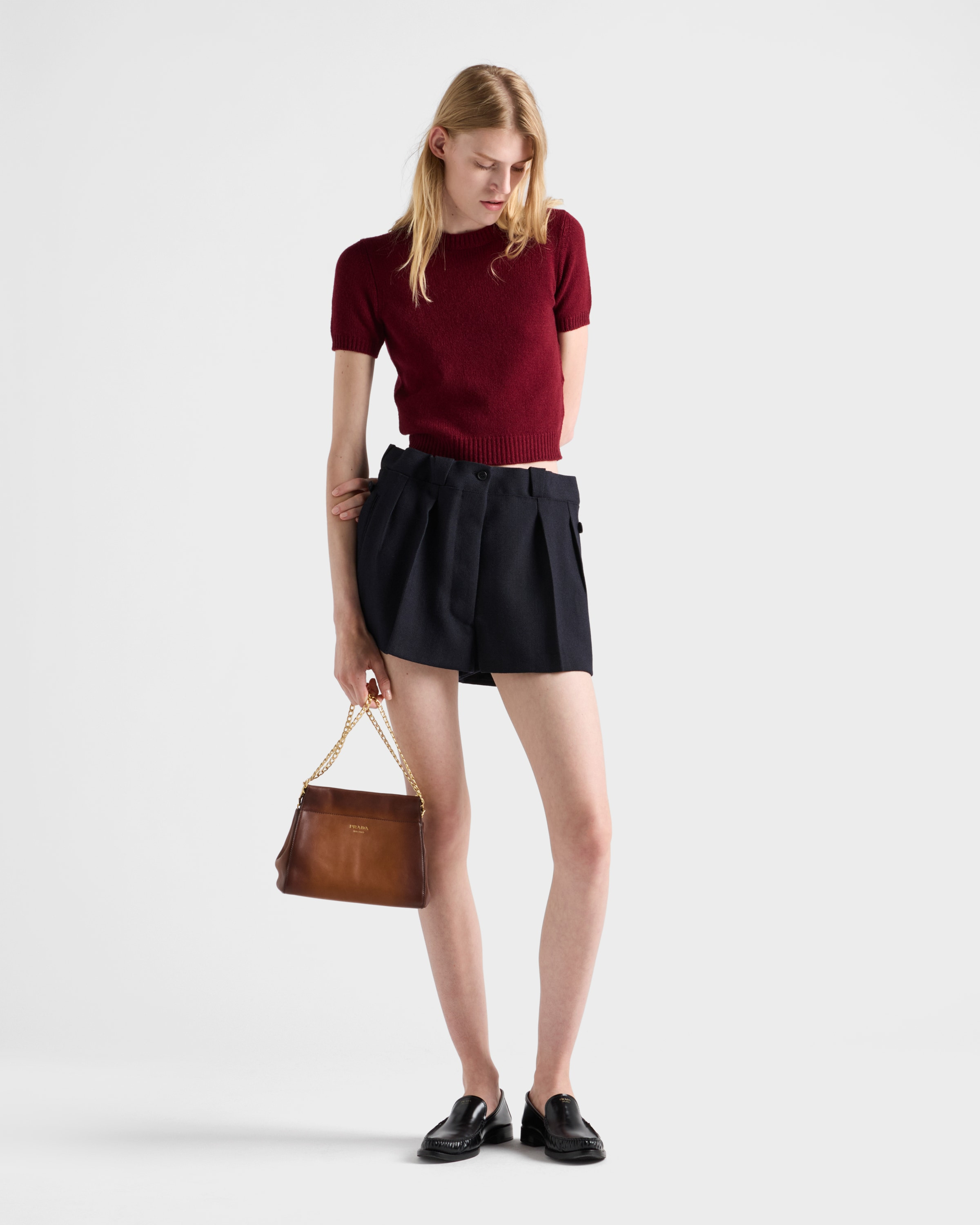 Chevron wool shorts - 2