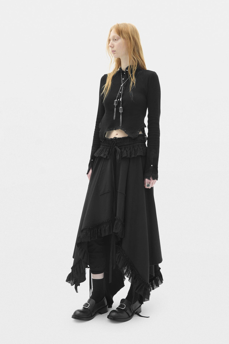 Aske Skirt with Light Cotton and Lace Ruffles 4