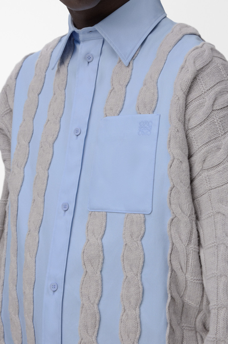 Hybrid shirt in cotton and wool 5