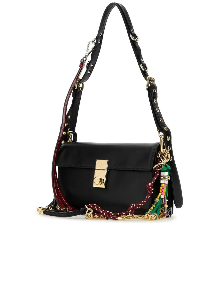 Prada Soft Sound Small Leather Shoulder Bag with Charms - 2