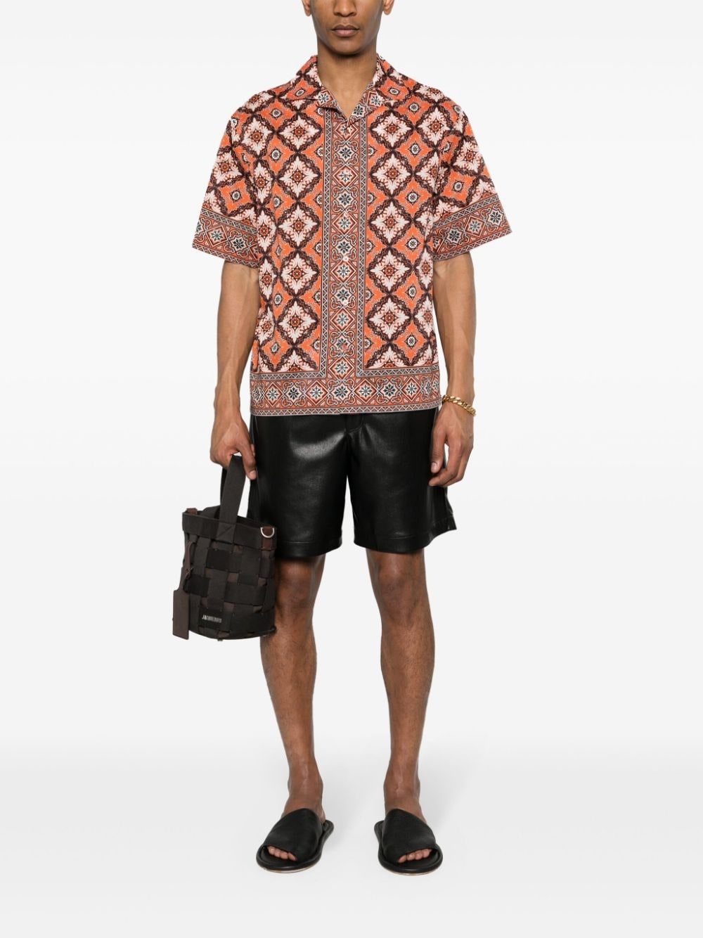 mosaic-print cotton shirt - 2