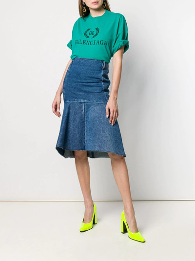 BALENCIAGA Godet peplum-style skirt outlook