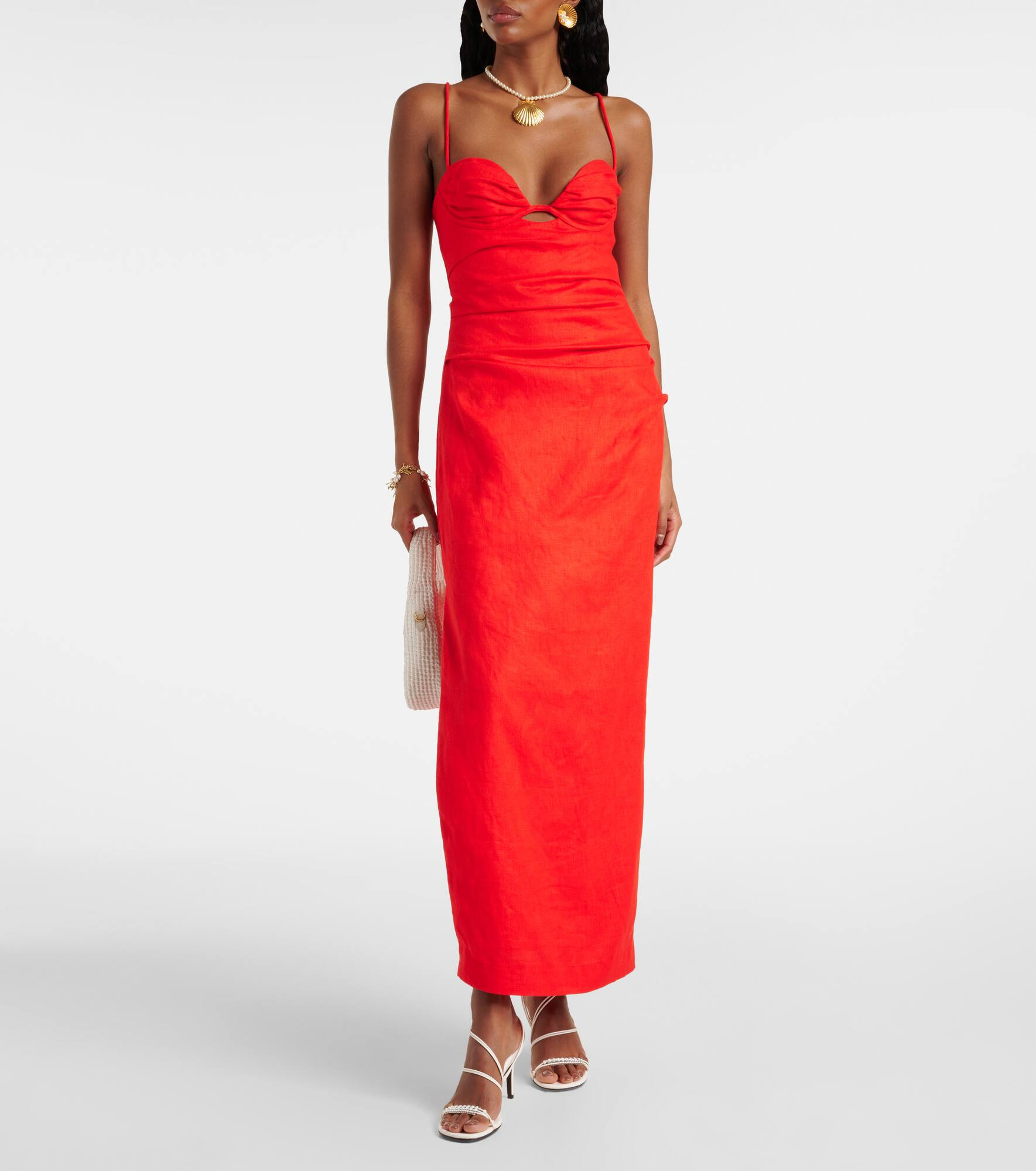 Noemi ruched linen maxi dress - 2