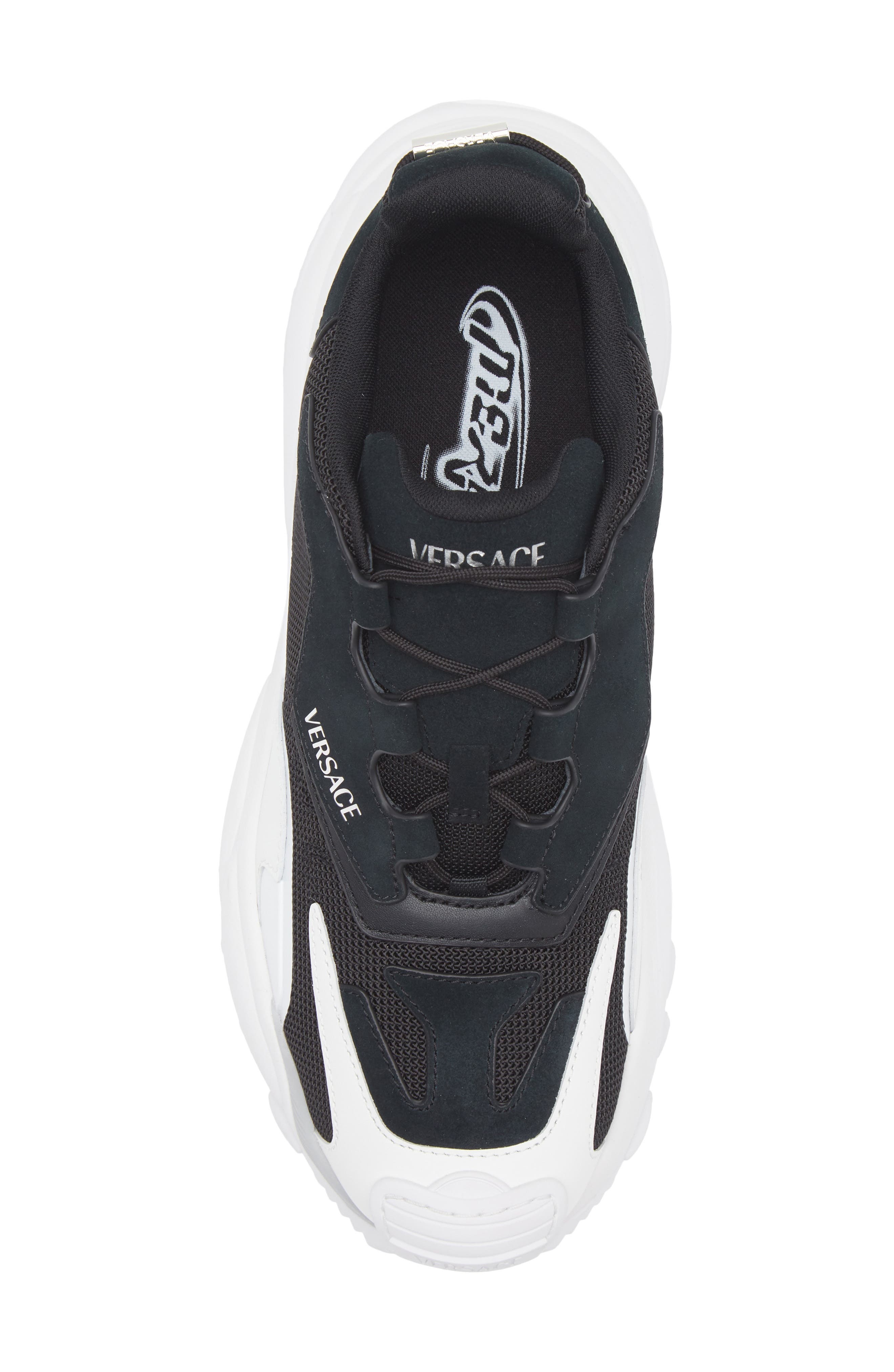 Versace Low Top Sneaker in White Black/Palladium at Nordstrom - 4