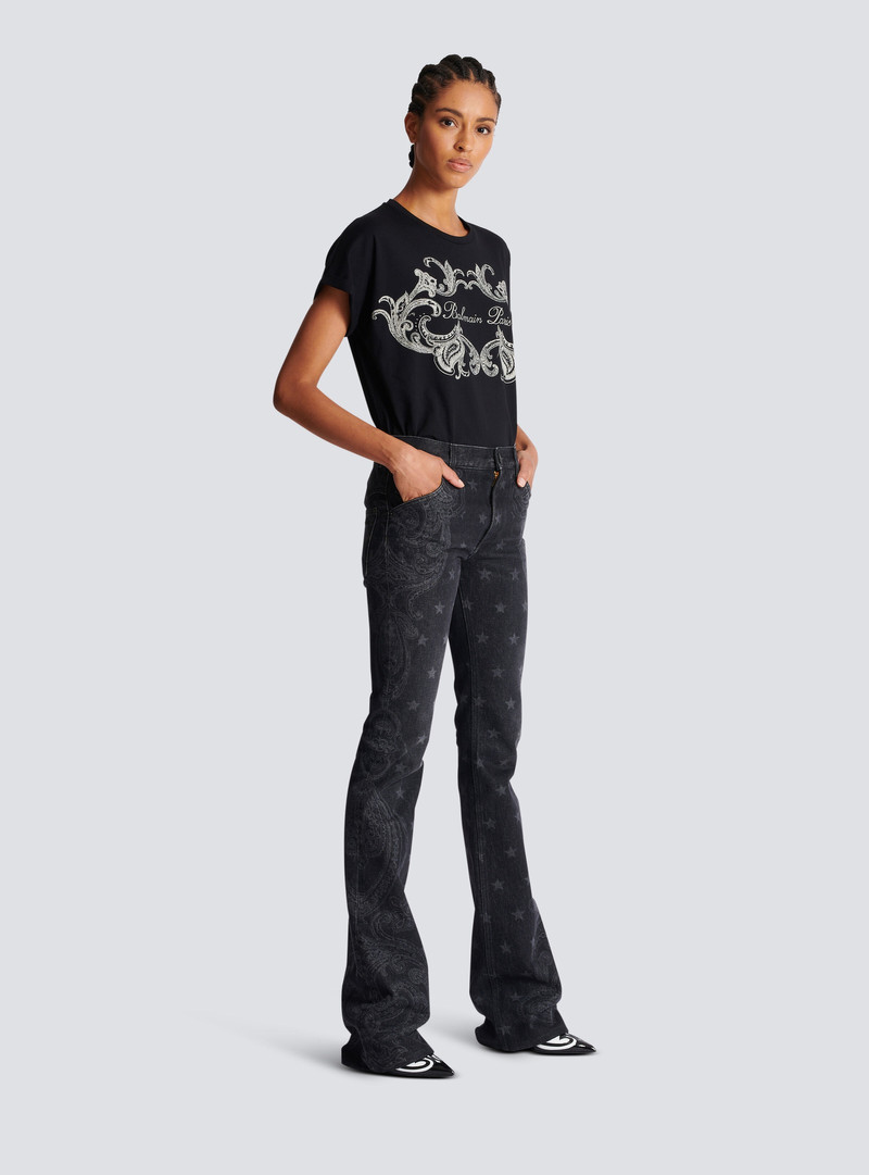 Star and paisley print denim jeans 3