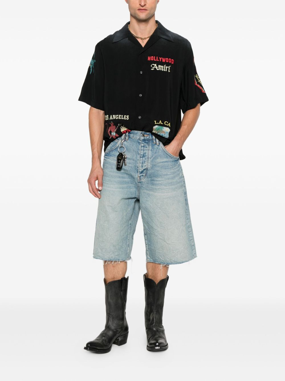 EMBROIDERED-DETAILS SHORT-SLEEVE SHIRT - 5