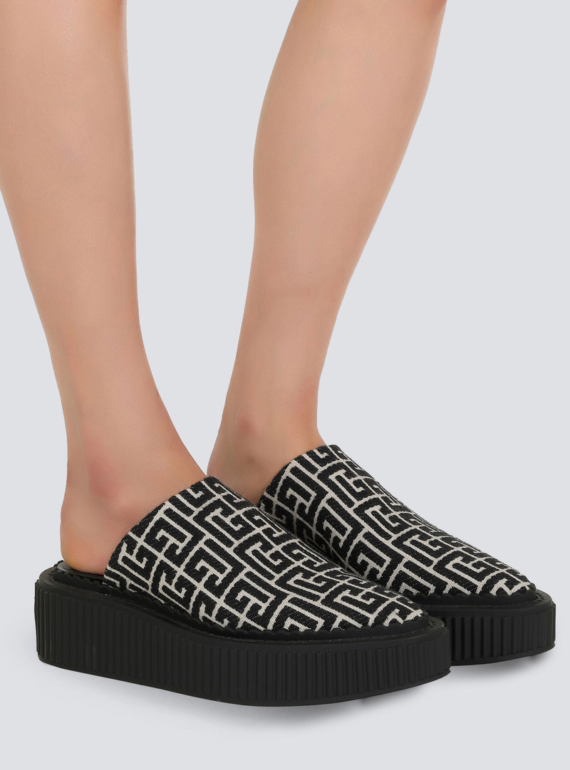 Balmain Bicolor jacquard Uda mules outlook