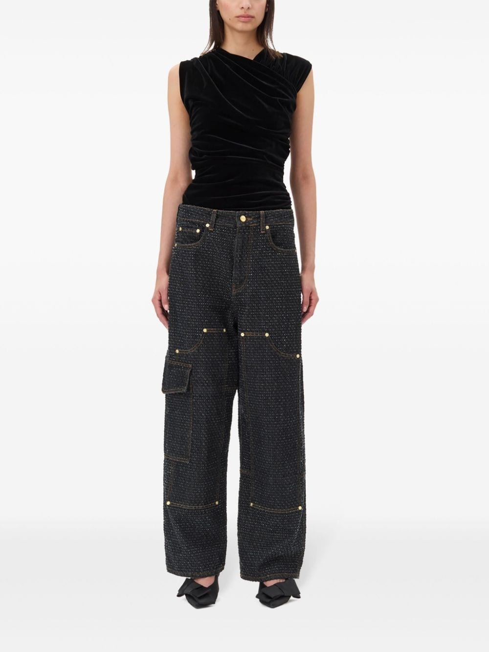 ruched-detailing top - 2