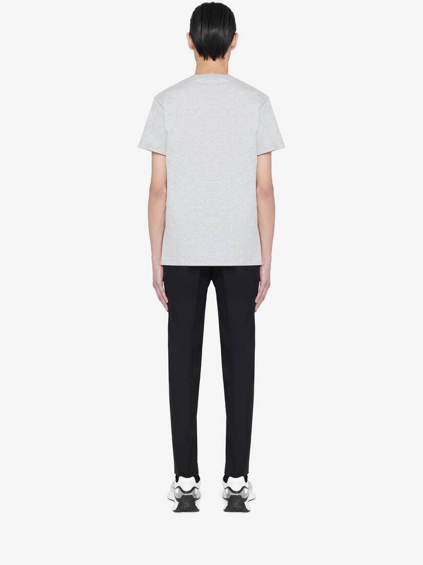 Men's Logo T-shirt in Pale Grey - 4