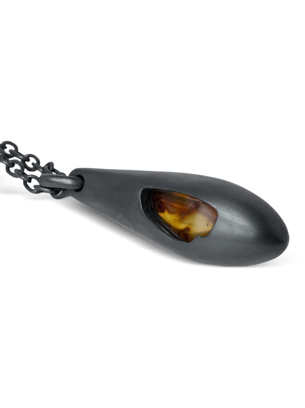 sterling silver Chrysalis amber necklace - 3