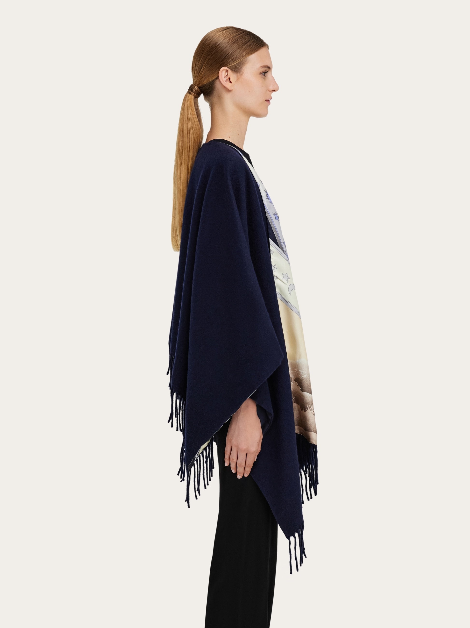 Day & Night print reversible cape - 7