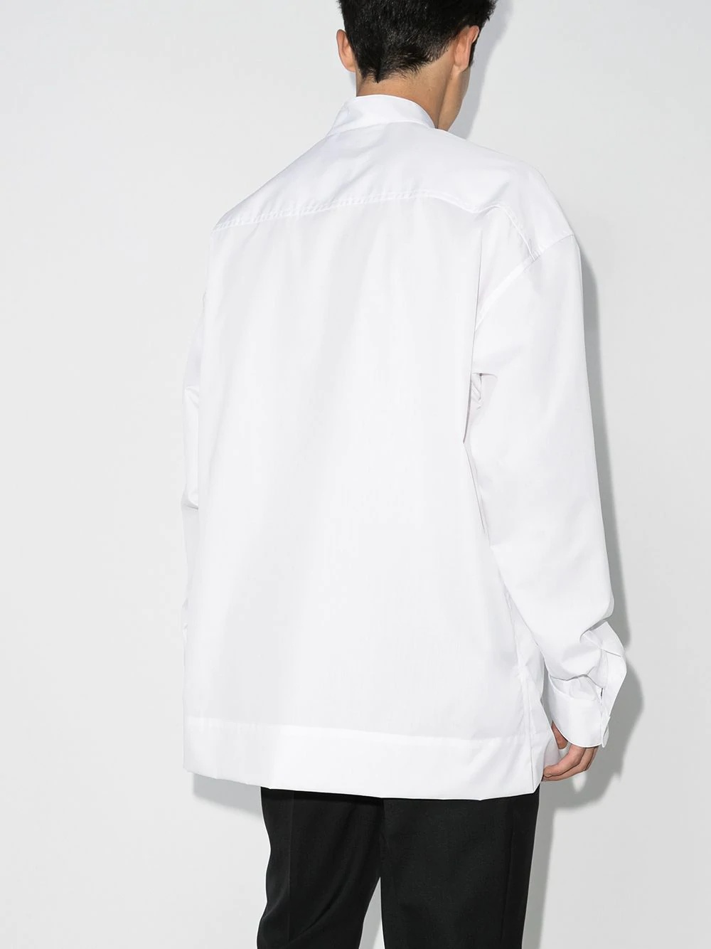 band collar cotton shirt - 3