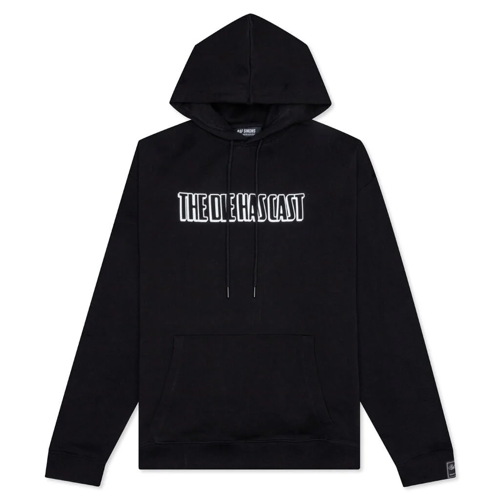 REGULAR FIT HOODIE DIE CAST PRINT - BLACK - 1