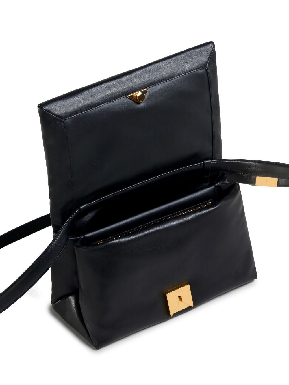 ★MARNI★ Prisma Medium Shoulder Bag Black SBMP0139UOP529800 Marni Prisma Leather Shoulder Bag (Shoulder bags) IFCHIC.COM