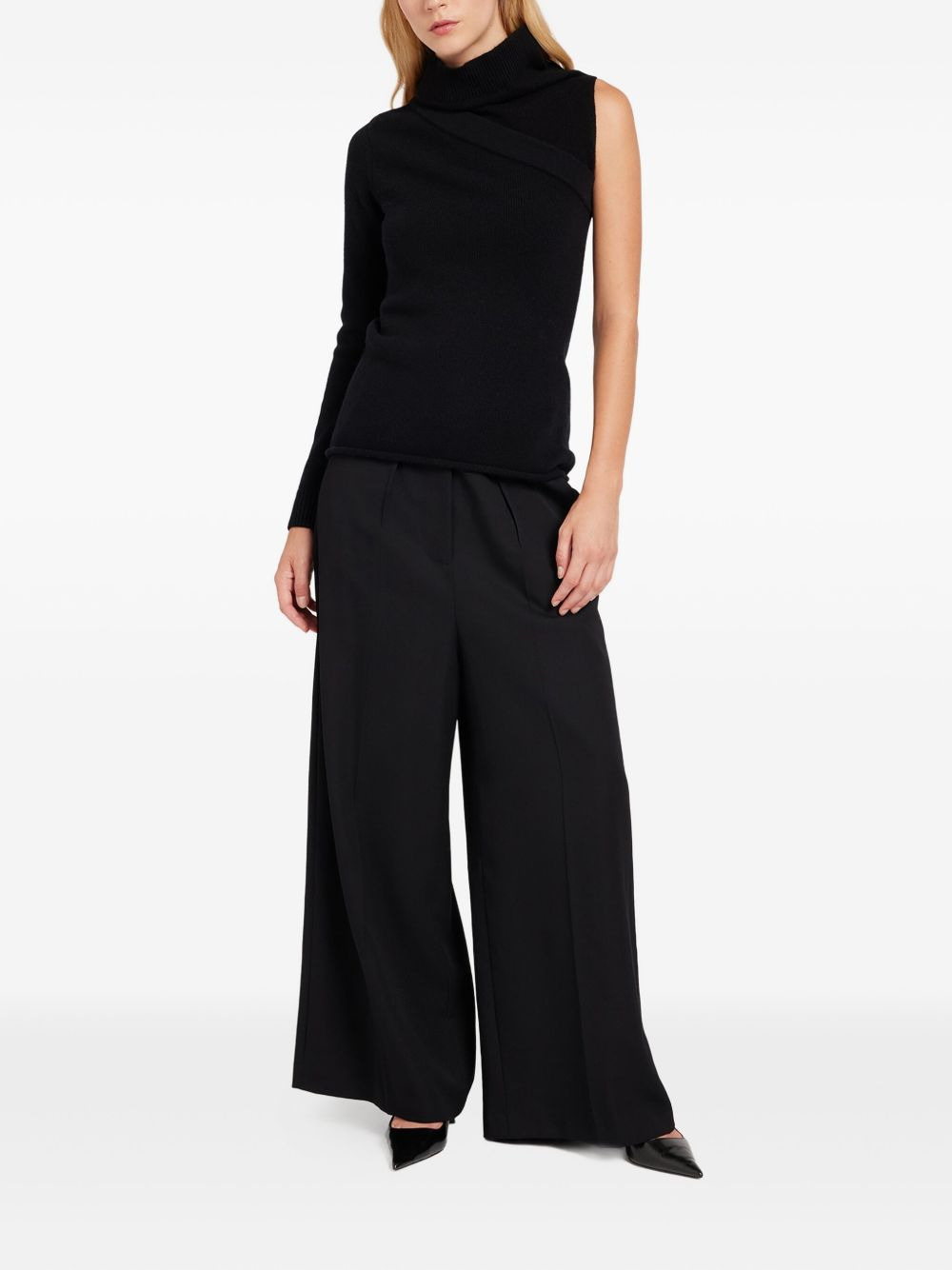 one-shoulder turtleneck knitwear - 2