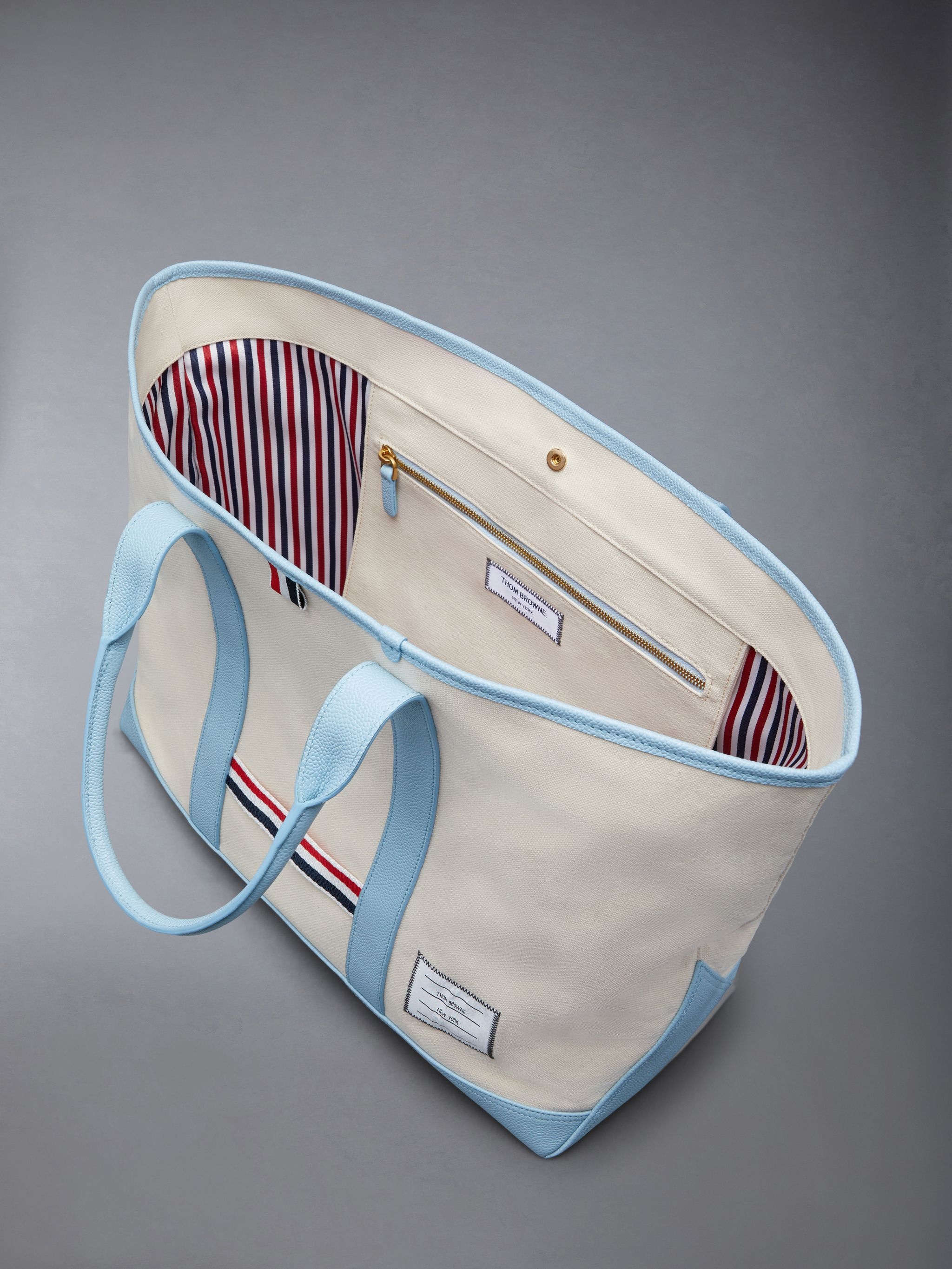 Thom Browne Canvas Leather Medium Tool Tote | thombrowne