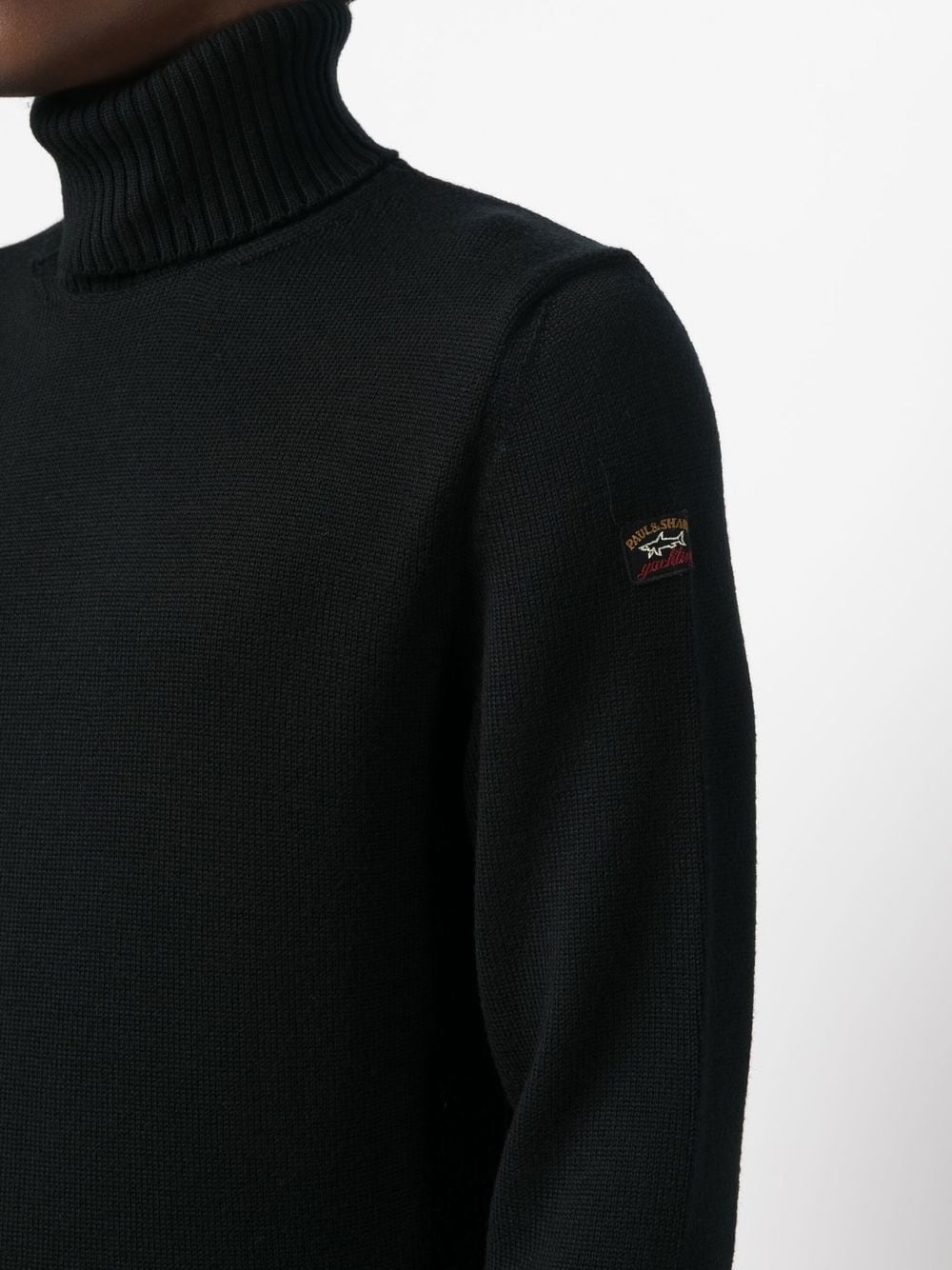 logo-patch roll neck jumper - 5