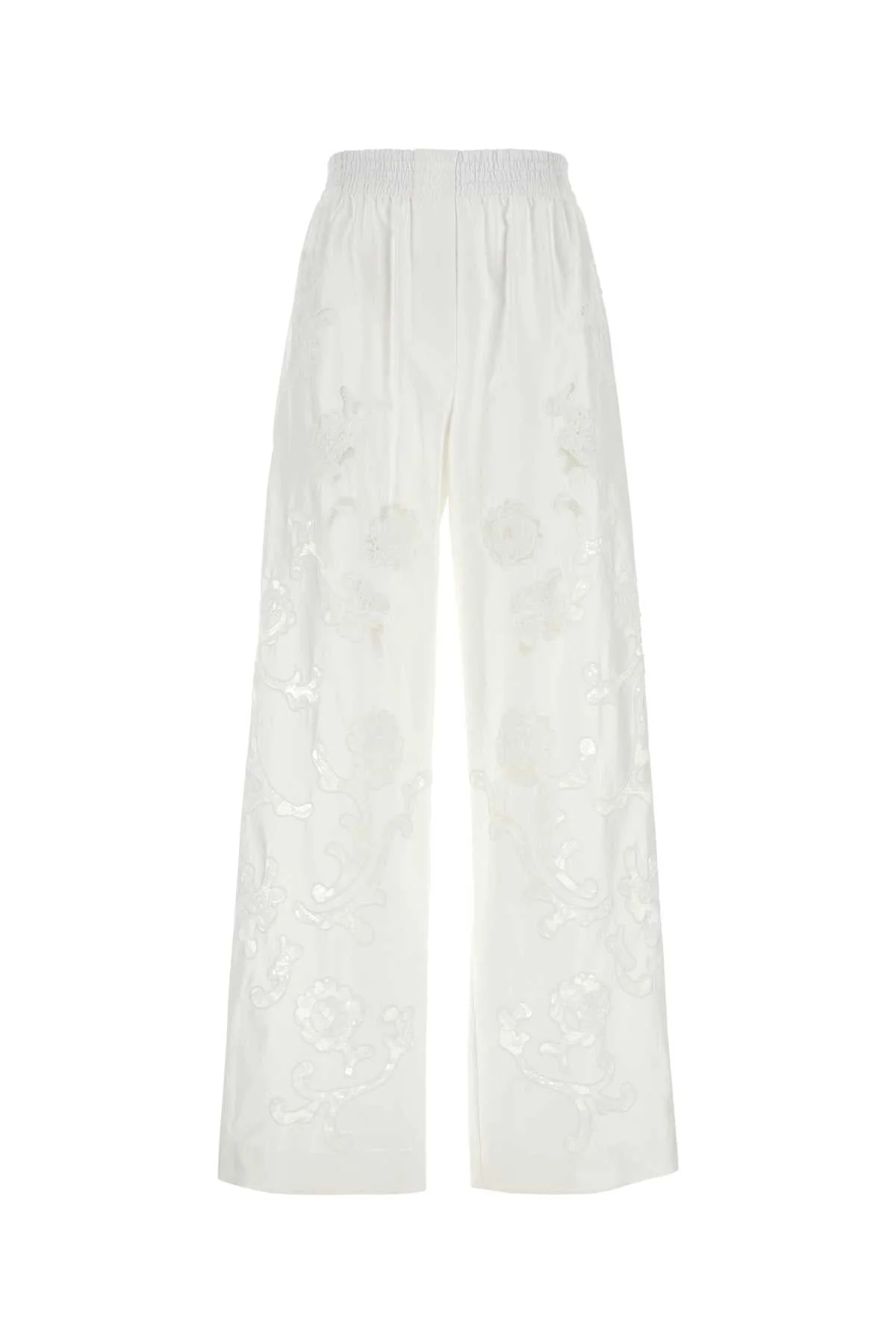 Magda Butrym Women White Poplin Wide-Leg Pant - 1