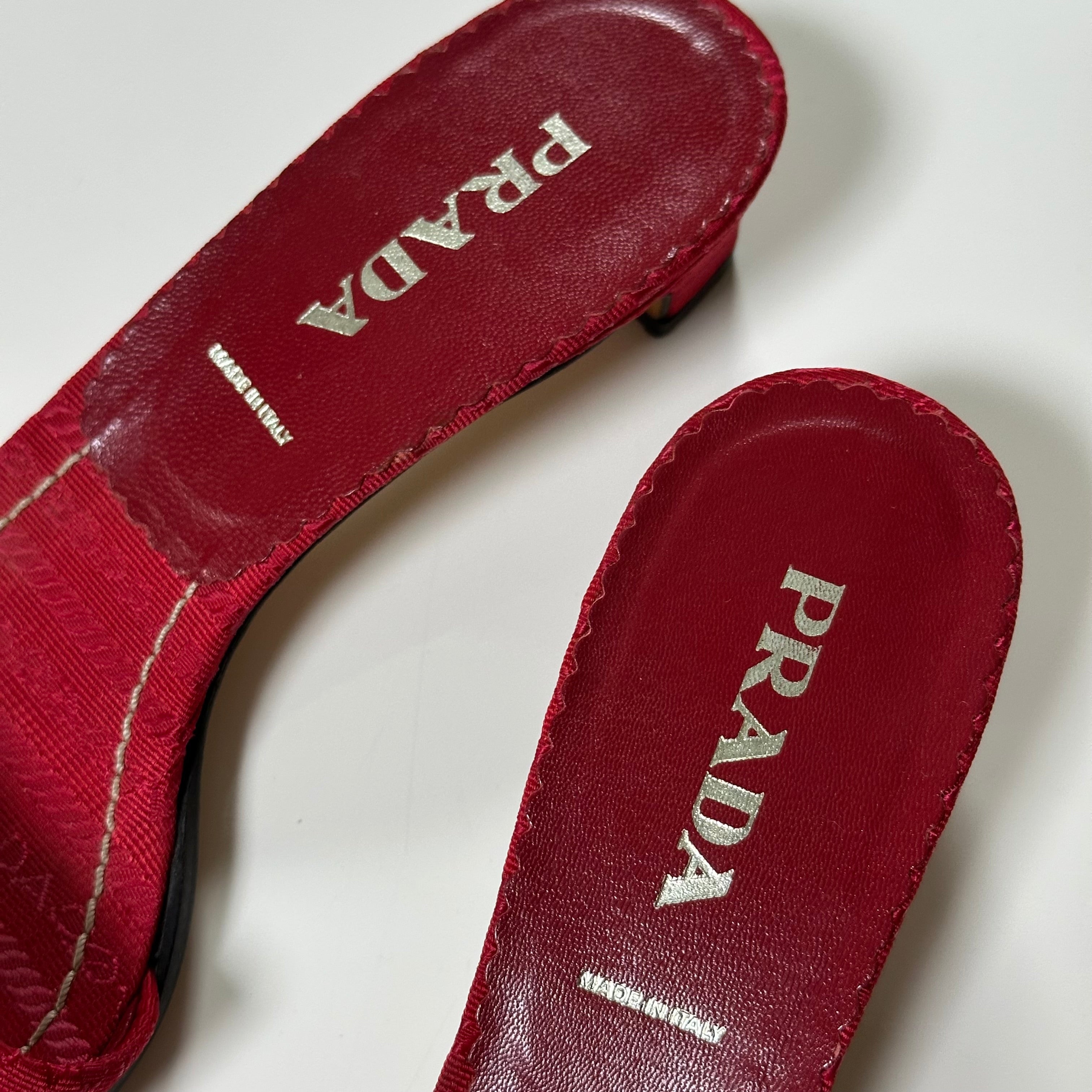 PRADA Nylon Logo Sandals - 6
