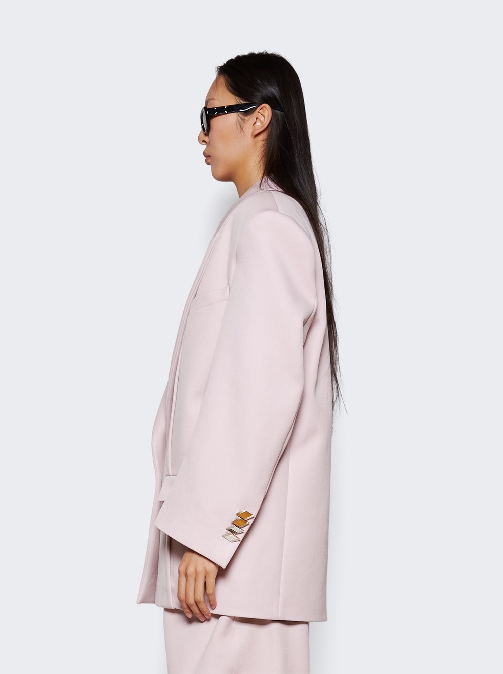 Oversized Tailored Jacket Pale Pink - 4