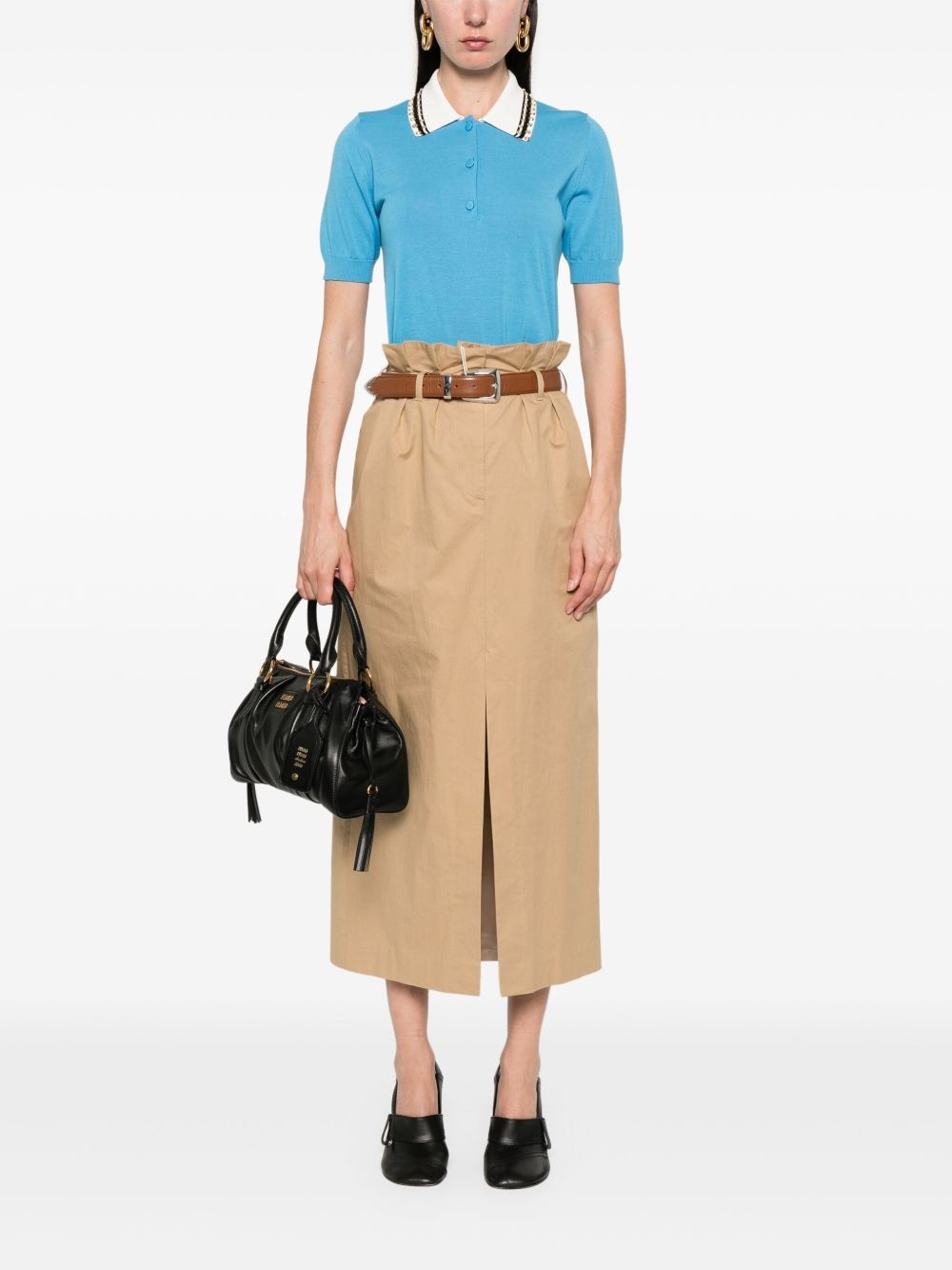 crystal-embellished polo top - 2