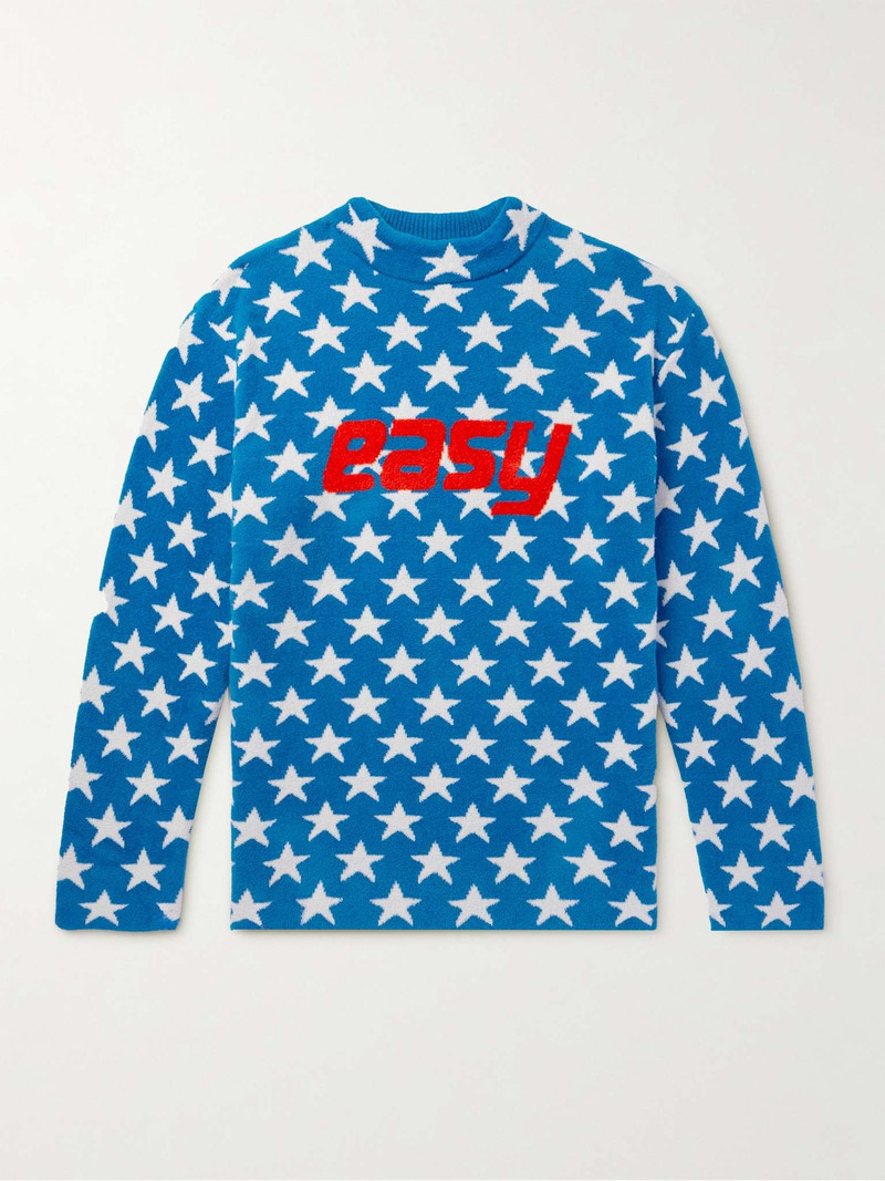 Printed Cotton-Blend Fleece Sweater - 1