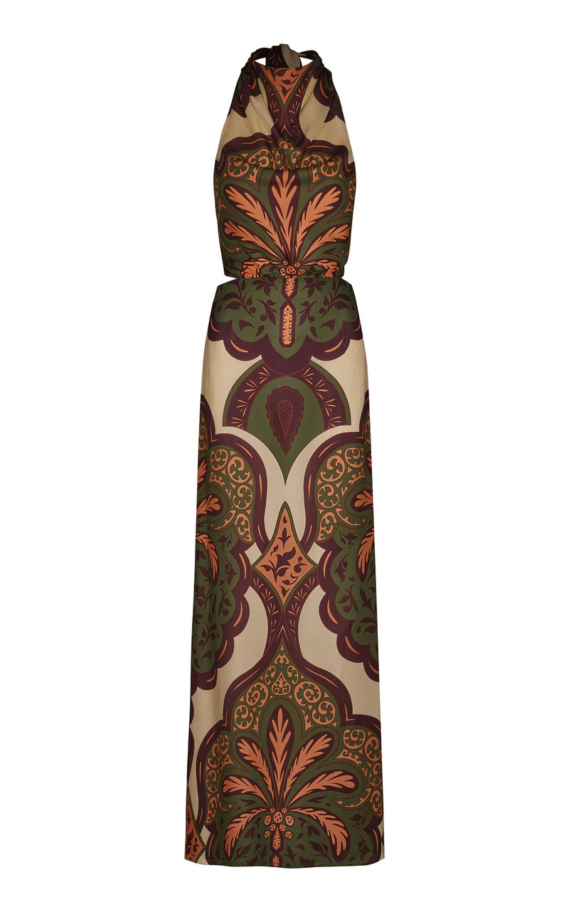 Finding Peace Cutout Silk Maxi Dress multi - 1