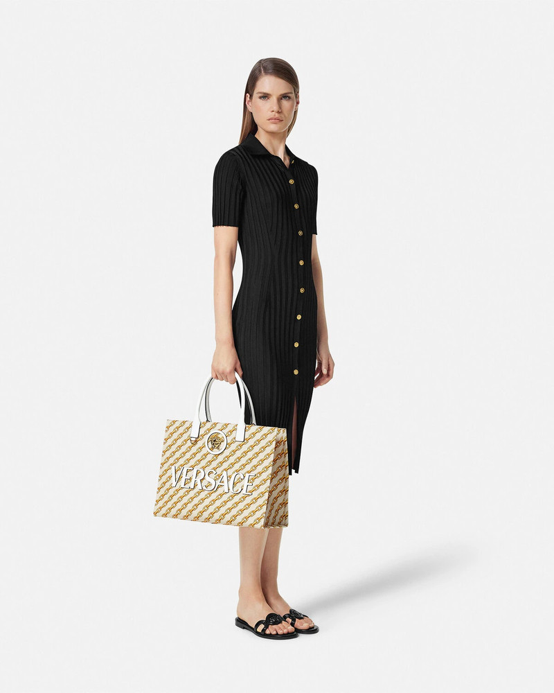 Chain Stripes La Medusa Large Tote Bag 3