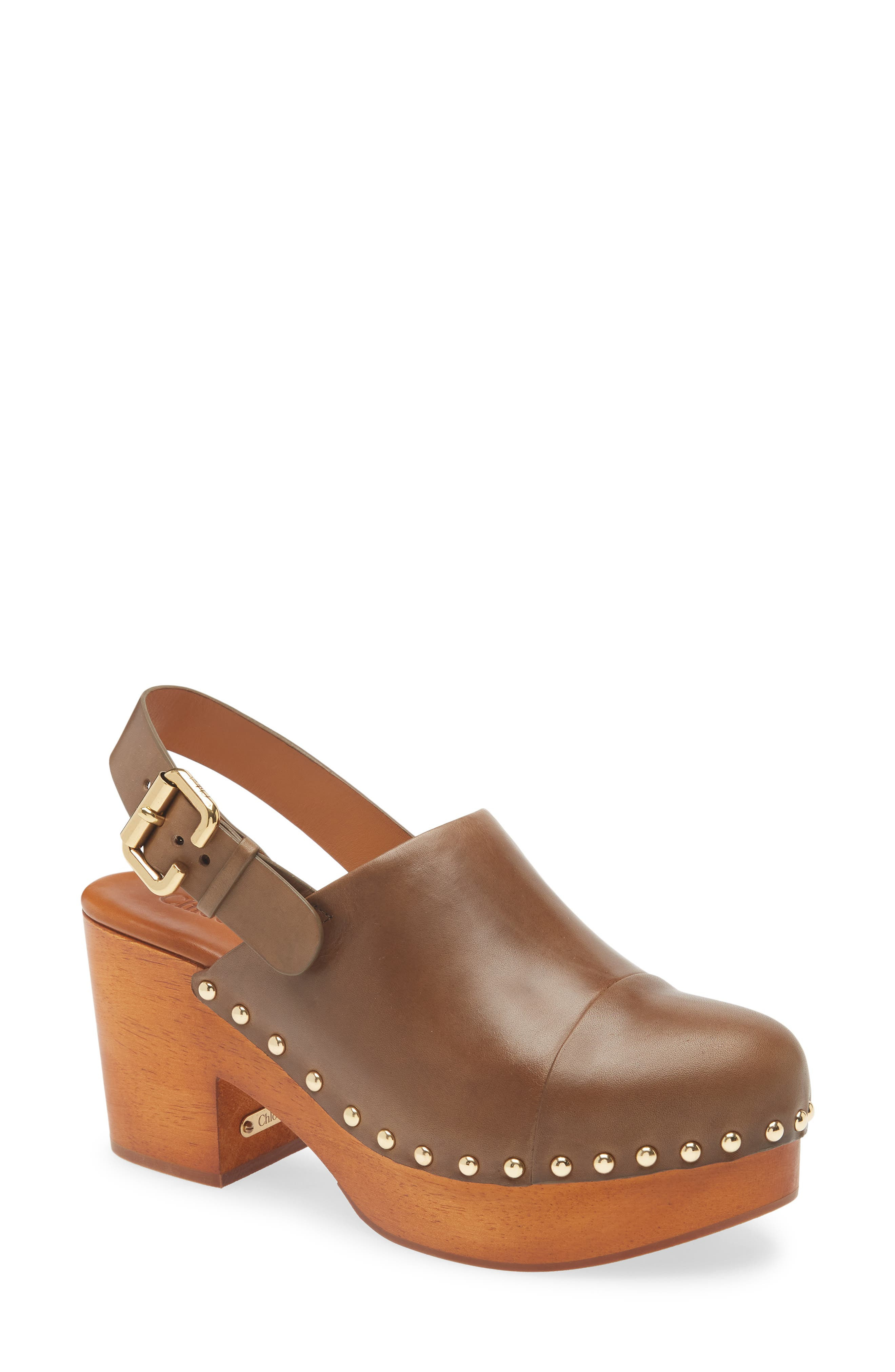 Chloé Jeannette Platform Clog in Olive at Nordstrom - 1