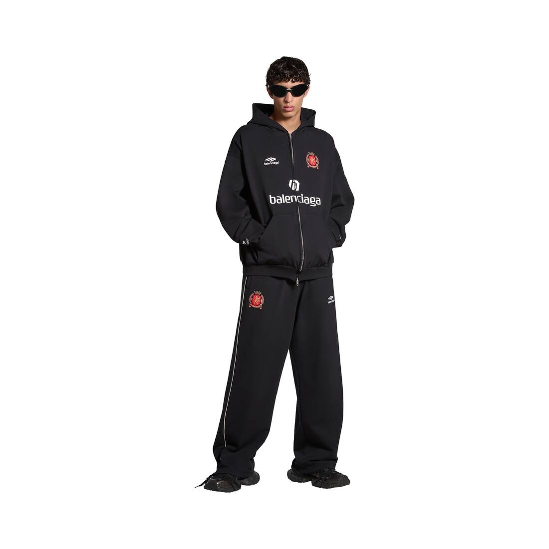 Barcelona Soccer Zip-up Hoodie Medium Fit in Black/white - 2