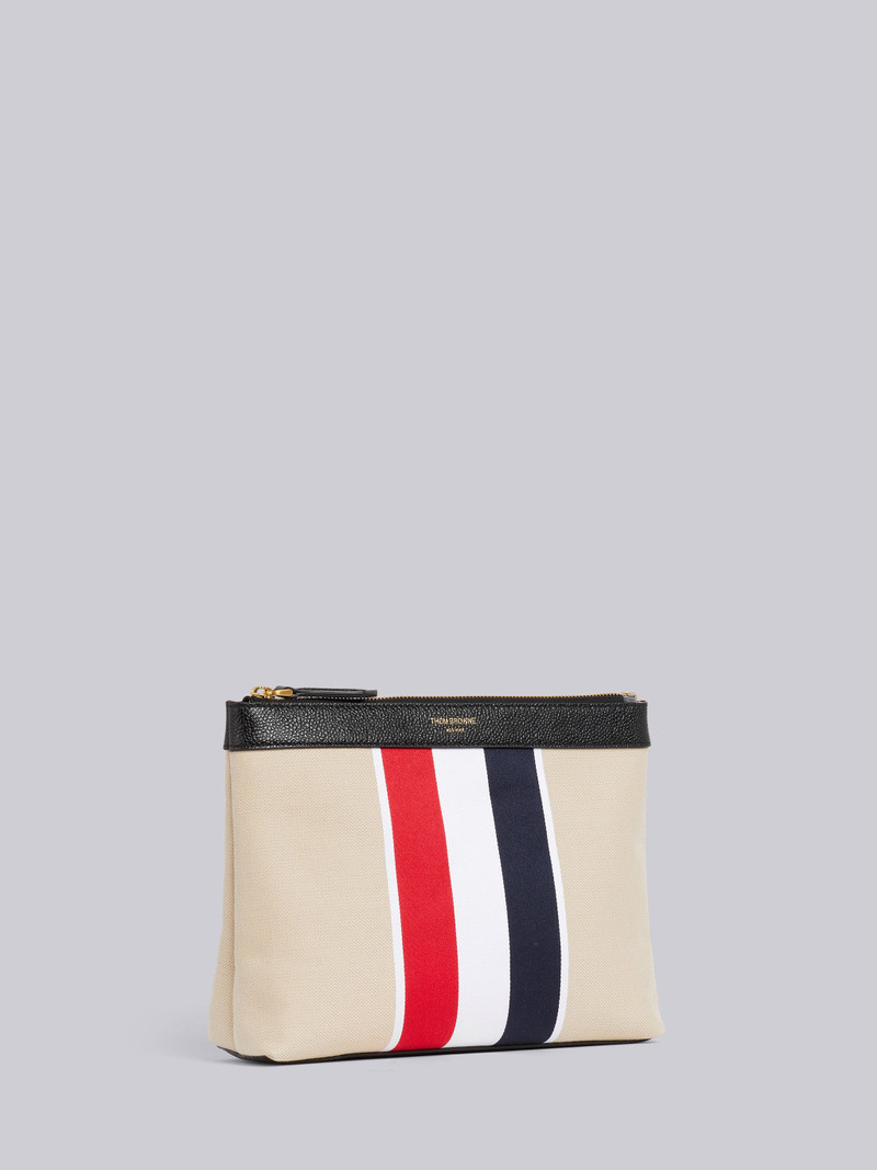 Natural Cotton Canvas Jacquard Stripe Toiletry Case 3